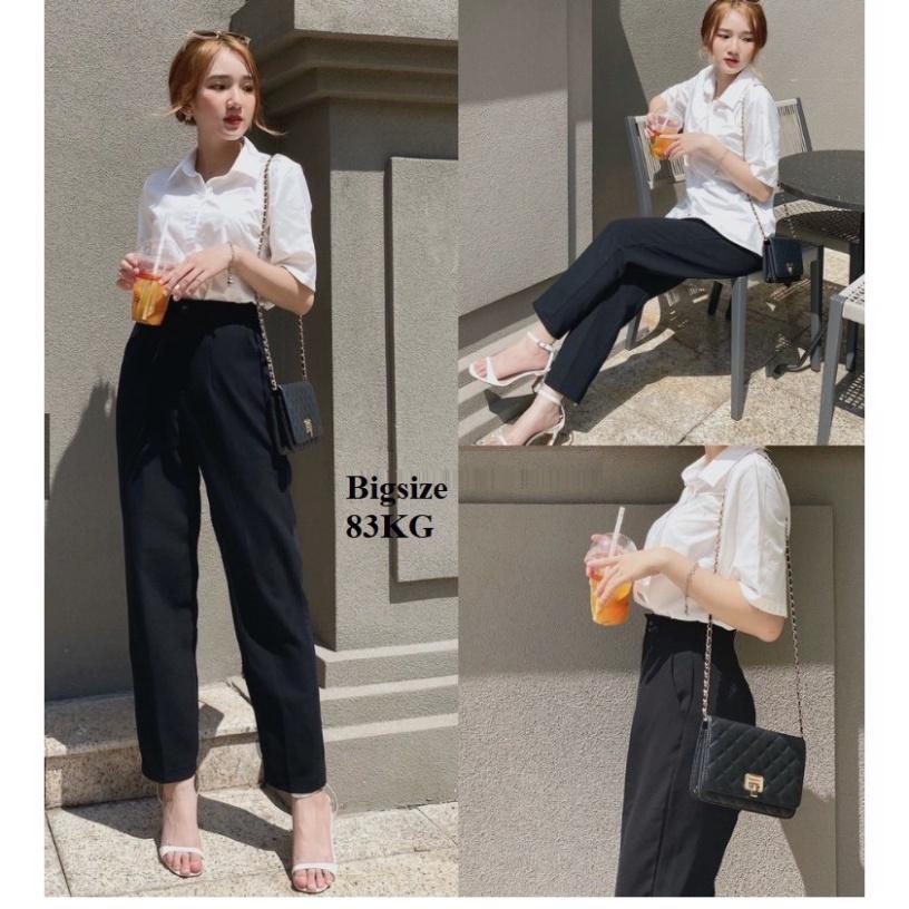 Quần baggy công sở, quần tây đi học cạp cao tôn dáng