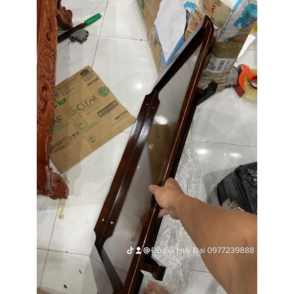 bàn thờ gỗ sồi màu óc chó 107cm kèm chữ, chắn khói