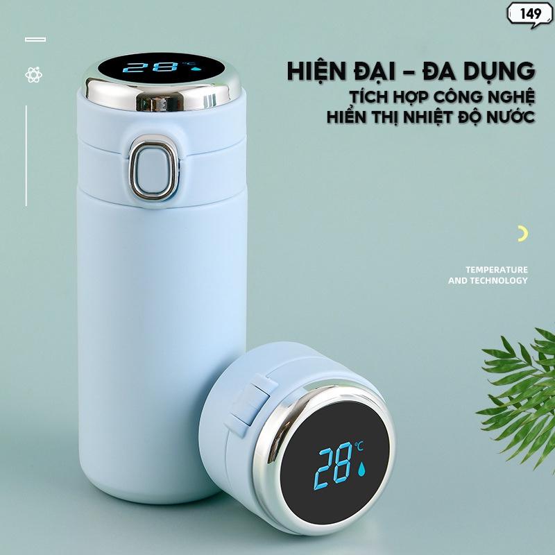 Bình Giữ Nhiệt Bật Nắp Dung Tích 320ml Có Màn Hình Led Hiển Thị Nhiệt Độ Nước Màu Sắc Pastel Trẻ Trung 149