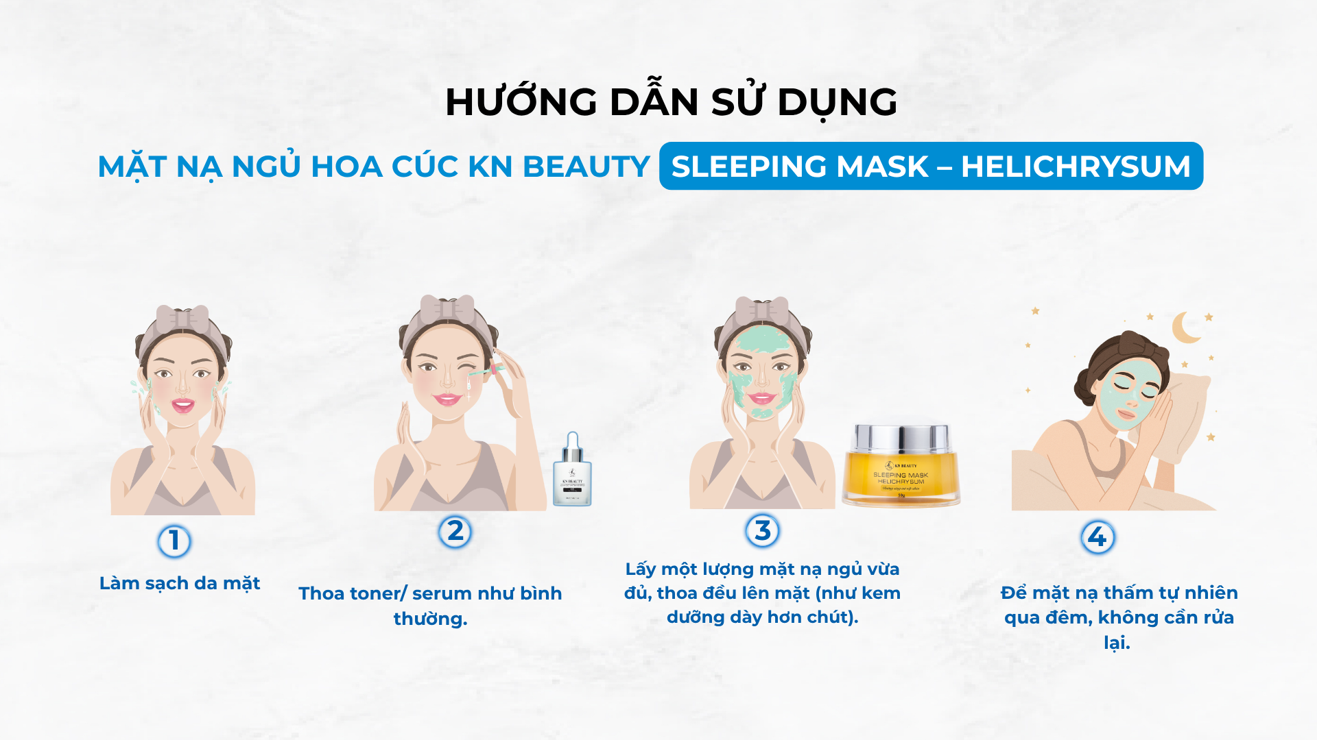 MẶT NẠ NGỦ CHIẾT XUẤT HOA CÚC SLEEPING MASK - HELICHRYSUM KN BEAUTY 50G