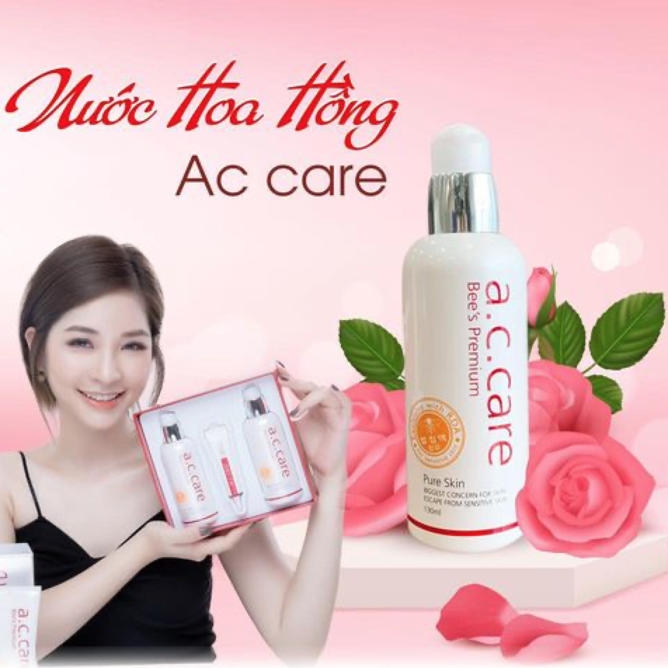 Nước hoa hồng giúp cân bằng da và dưỡng ẩm sâu từ nọc ong AC Care Bee's Premium Pure Skin 130ml