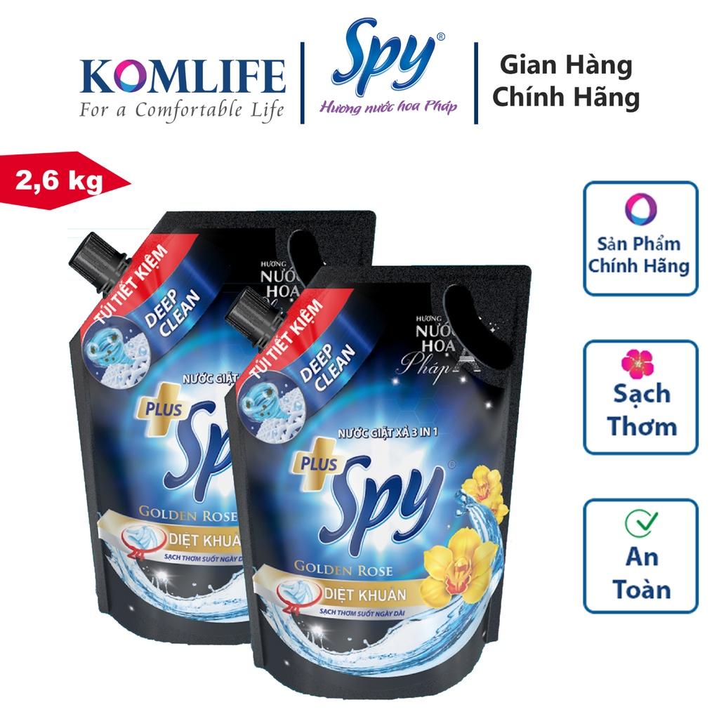 Túi nước giặt 2,6 kg SPY DEEP CLEAN PLUS khử mùi diệt khuẩn, sạch sâu, thơm lâu giúp làm mềm vải