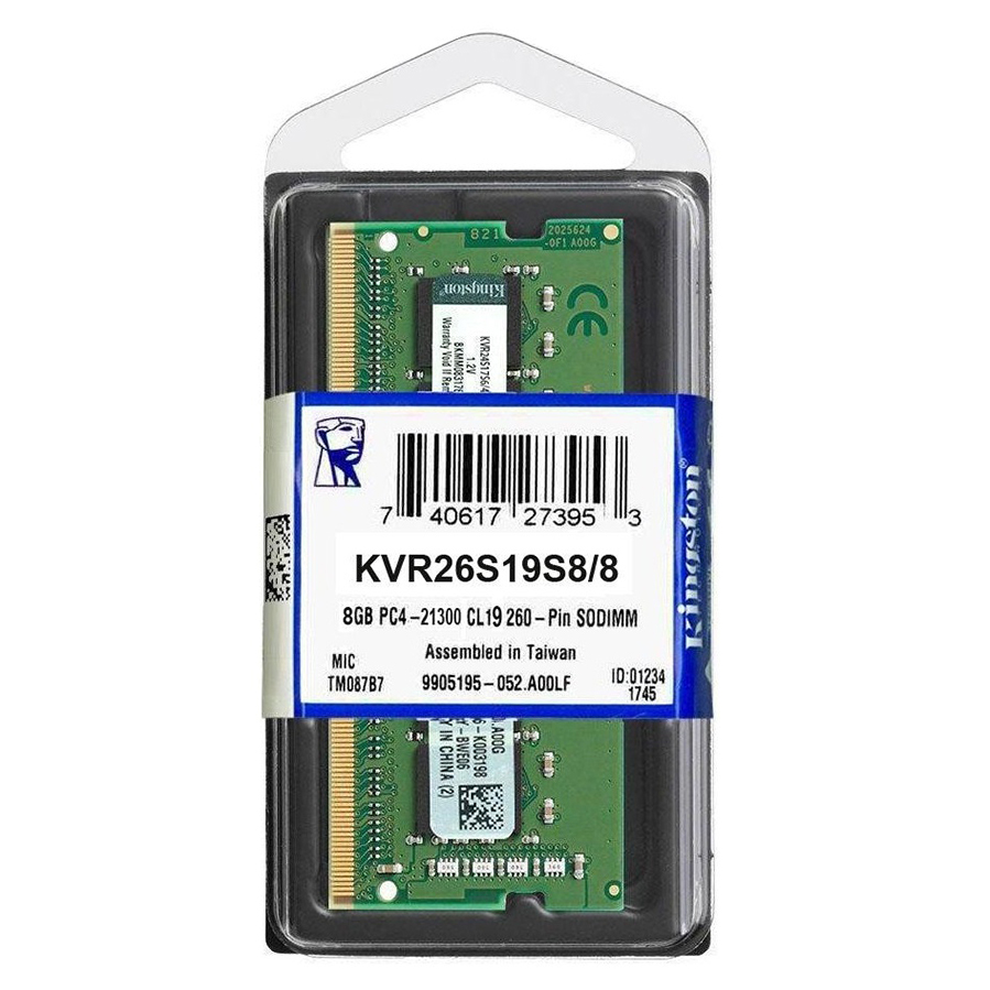 Hình ảnh RAM Laptop Kingston 8GB DDR4 (PC4) 2666MHz KVR26S19S8/8 - Hàng Chính Hãng