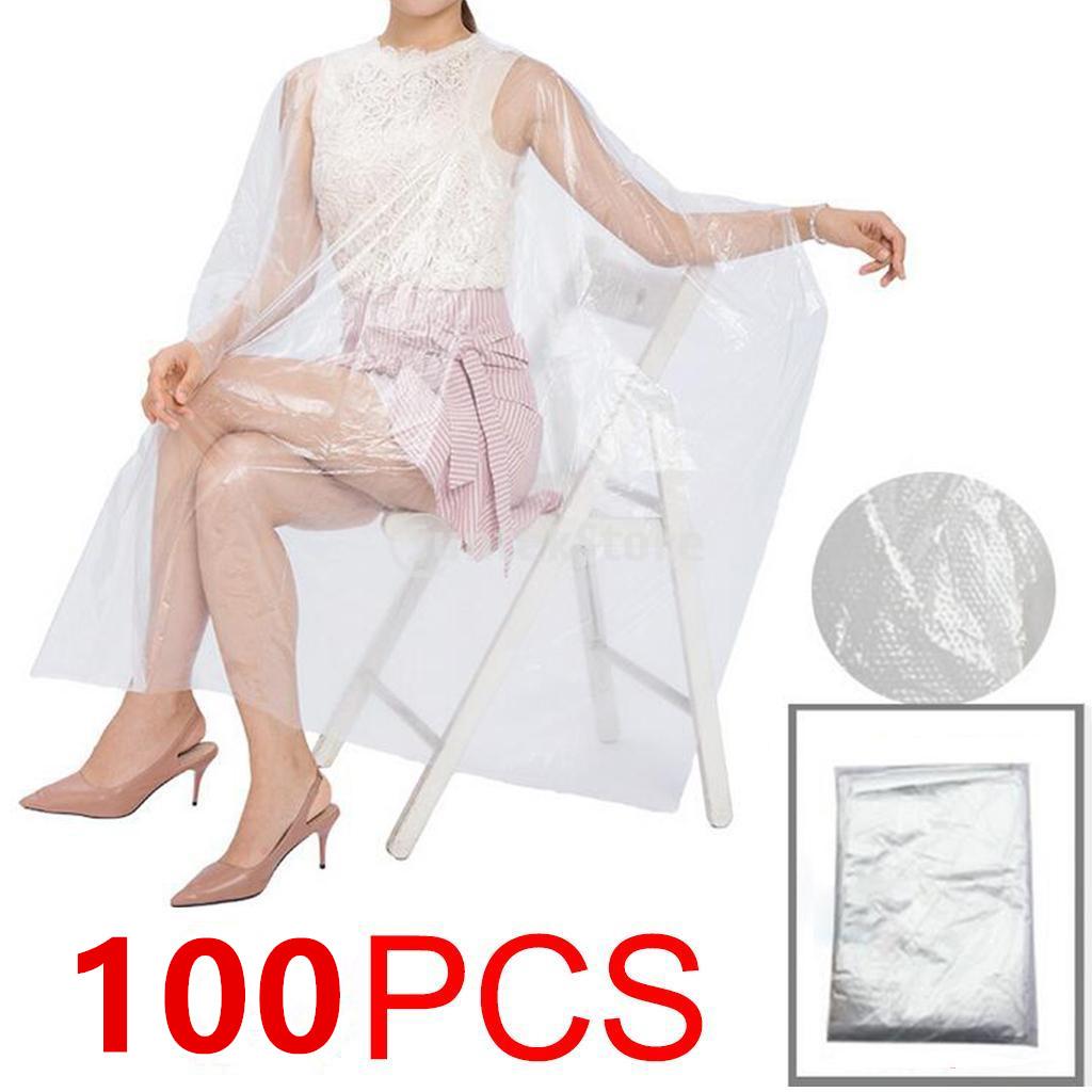 100x Disposable Hair Cutting Cape Gown Hairdresser Barber Shop Cape W/Hair Comb