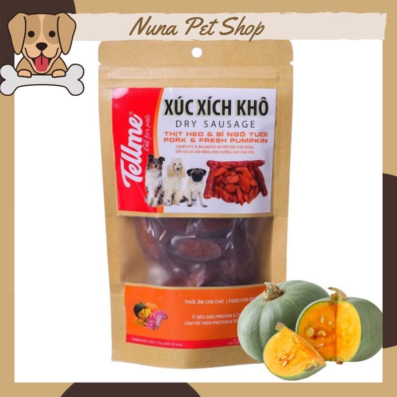 Xúc xích khô Tellme cắt lát cho chó - Đồ ăn vặt cho thú cưng (70g) - Thịt heo &amp; Cà rốt