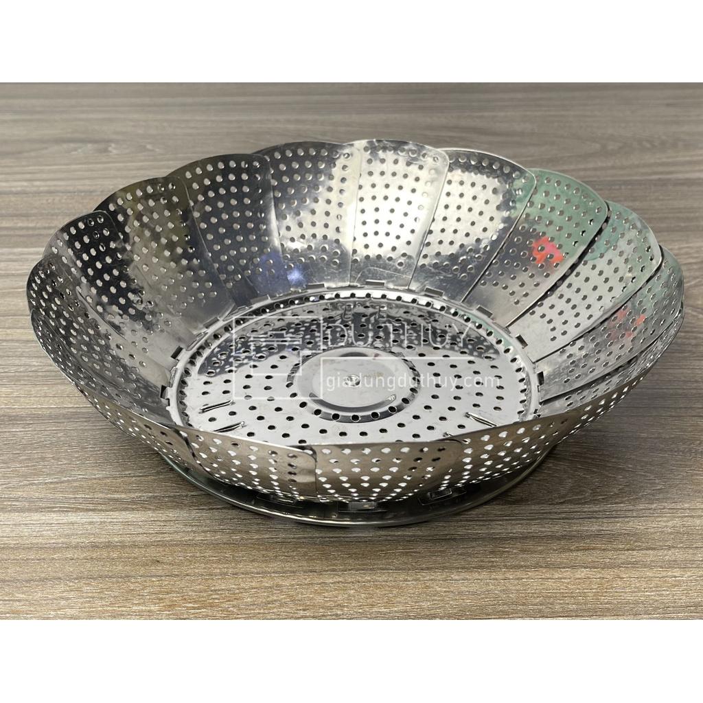 Vỉ hấp inox xòe gấp gọn đa năng tiện dụng 3 size nhỏ-trung-đại hấp thực phẩm chính nhanh gấp gọn của gia dụng Du Thủy