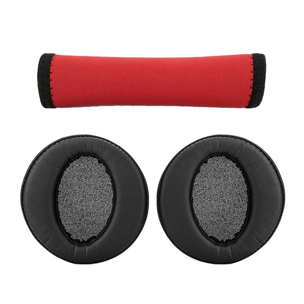 Headphone Sponge Headgear Cover Set For  MDR-XB950 XB950BT Black + Black