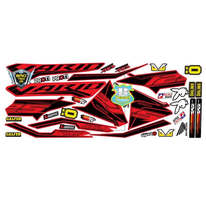 Tem rời dán xe vario 125 dán xe đỏ - Bi Decal
