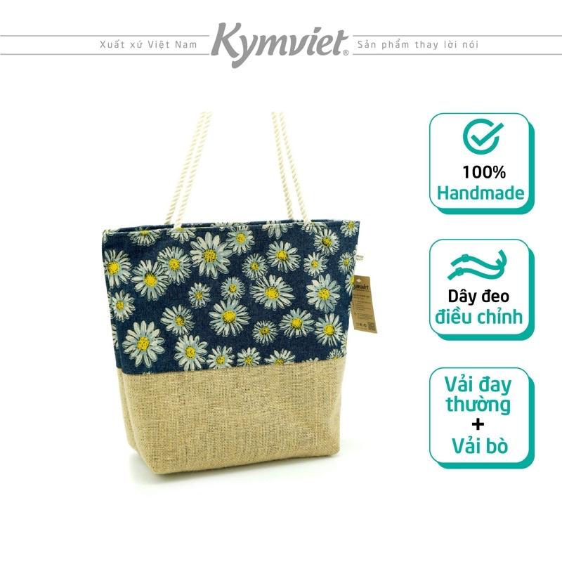 Túi Tote Vải Bò Đay Kymviet 100% Handmade Đựng Đồ Đa Năng, Thiết Kế Thời Trang