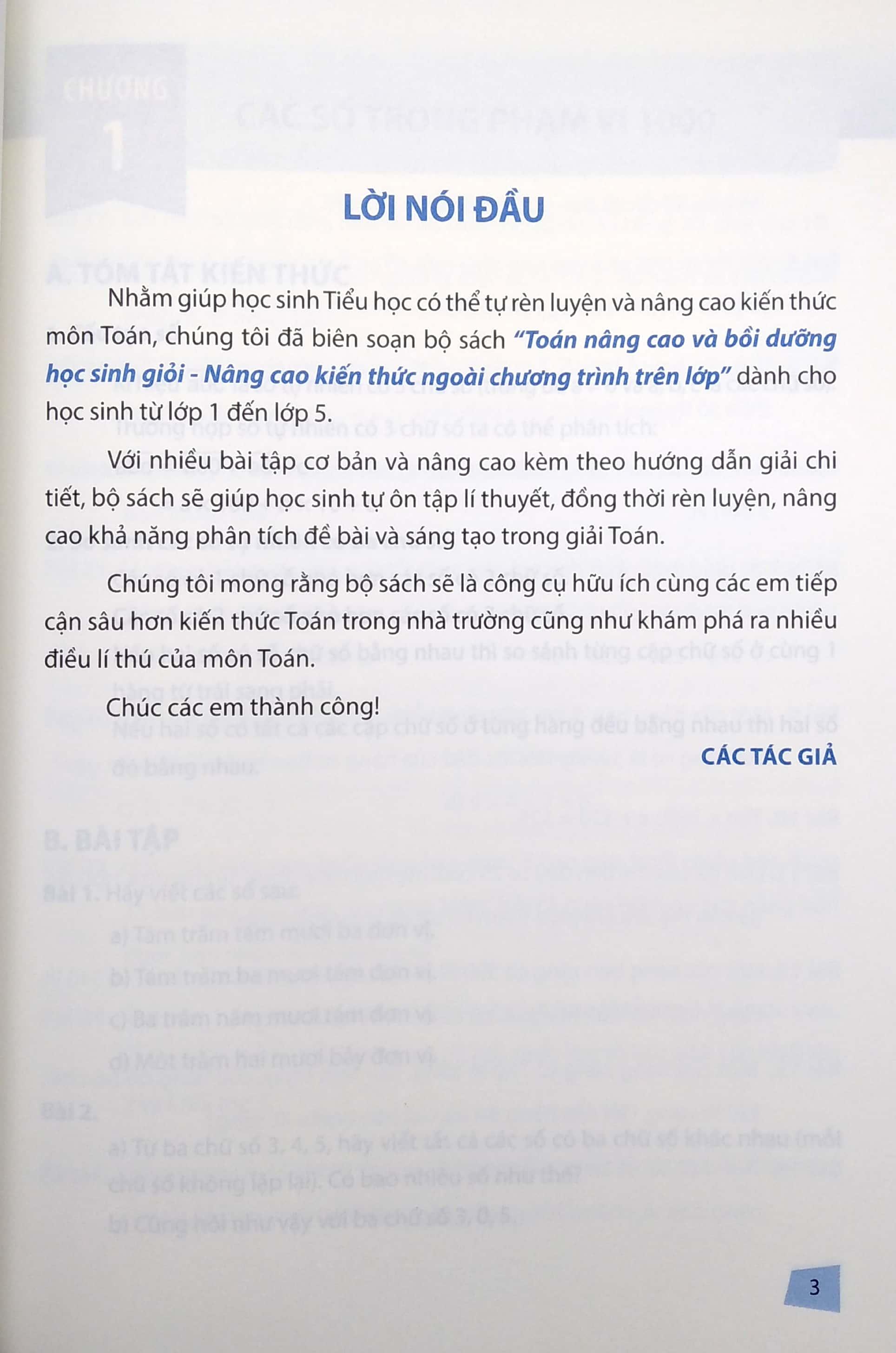 Toán Nâng Cao Và Bồi Dưỡng Học Sinh Giỏi Lớp 3 (Nâng Cao Kiến Thức Ngoài Chương Trình Lên Lớp)