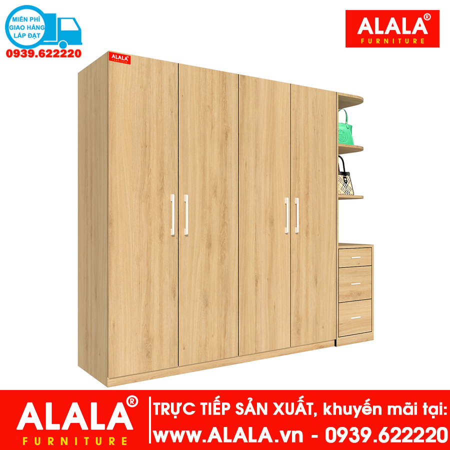 Tủ quần áo ALALA272 gỗ HMR chống nước - www.ALALA.vn - 0939.622220