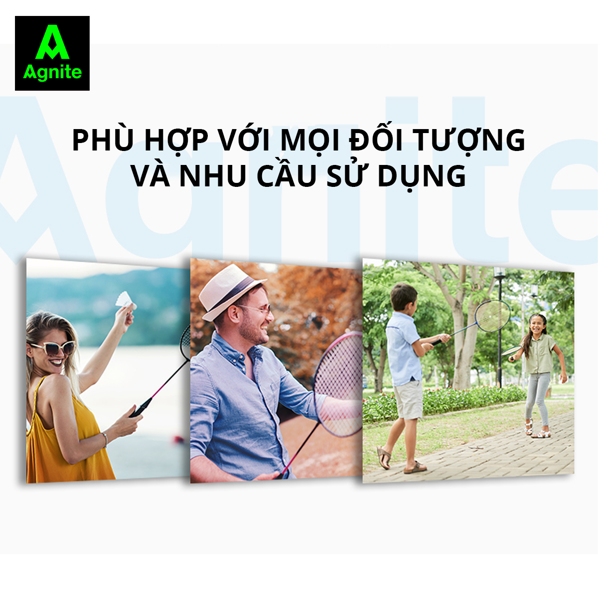 Cặp vợt cầu lông cán liền quấn cao su siêu nhẹ Agnite - Kèm bao vợt cao cấp và cầu lông - 2 chiếc 2 màu - Hàng chính hãng - F2101