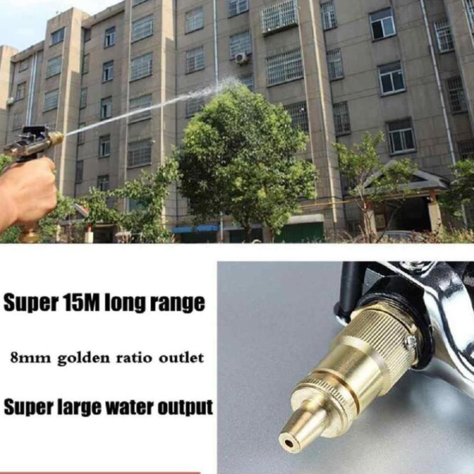 Bộ vòi xịt nước tưới cây đa năng tăng áp lực nước kèm dây tưới dạng lò xo co dãn 236814 loại 10m