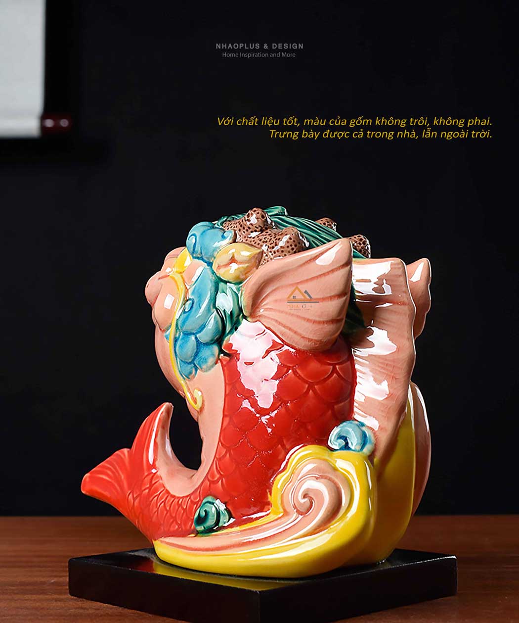 Tượng Gốm Cá Chép Hóa Rồng