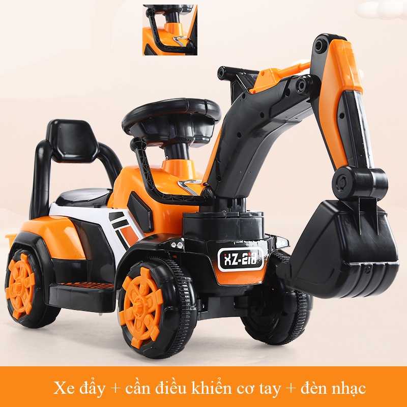 Xe cẩu cho bé cỡ lớn có thể điều chỉnh cần múc phù hợp trẻ em 2 - 6 tuổi