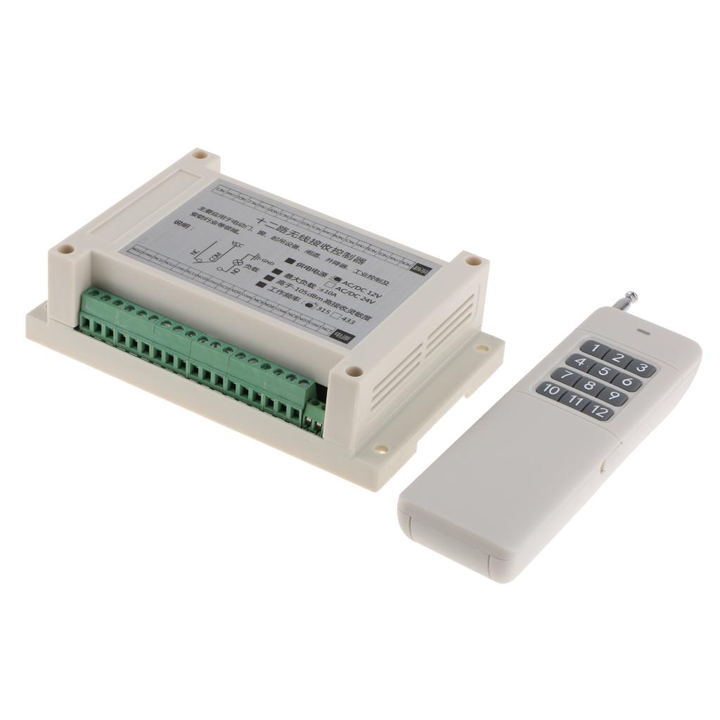 DC 12V Relay 12 CH Wireless RF Remote Control Switch Transmitter + Receiver