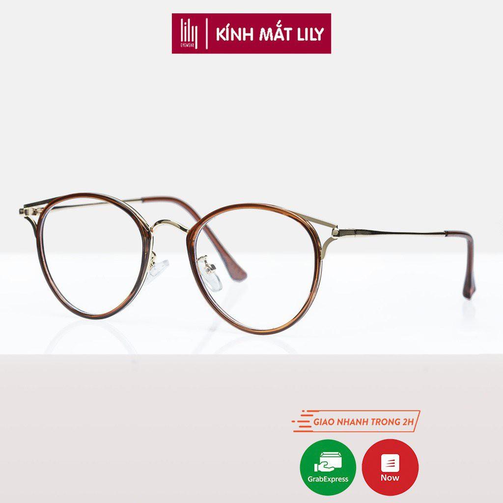 Gọng kính nữ mắt mèo LILYEYEWEAR chất liệu kim loại thiết kế mới lạ màu sắc thời trang 90029