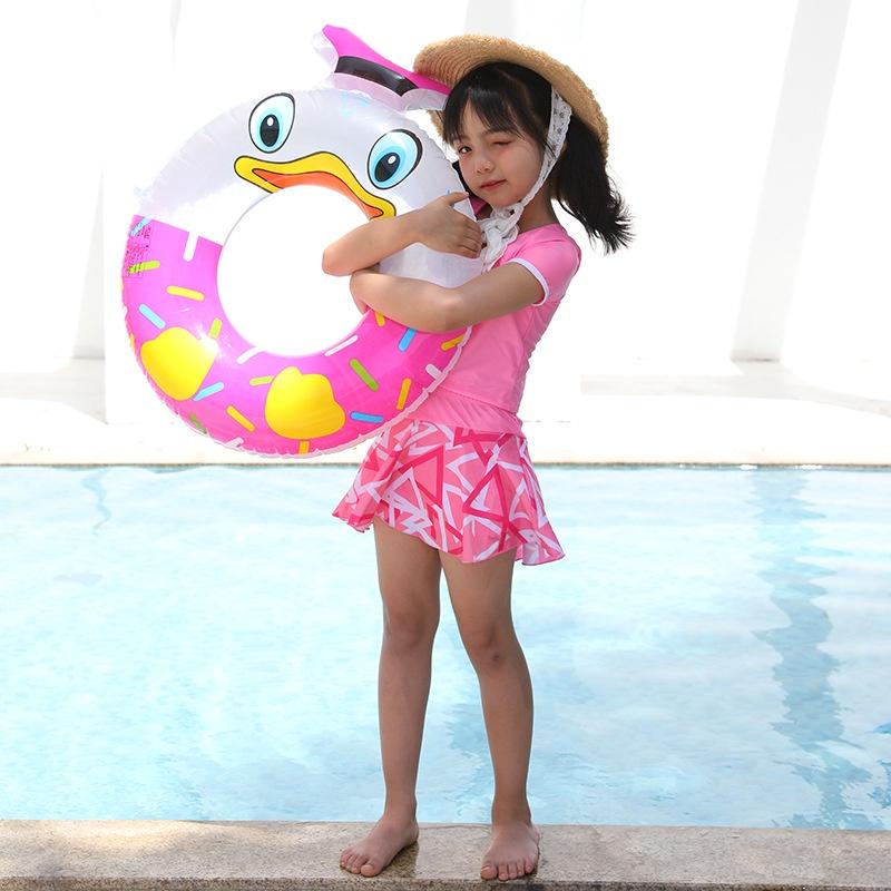 Mới Vịt Donald Phim hoạt hình dễ thương Vòng tròn bơm hơi Bể bơi Phao trẻ em Vòng bơi Nước Bữa tiệc mùa hè Đồ chơi bể bơi cho trẻ em
