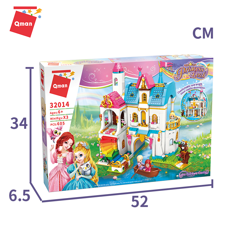 Đồ chơi lắp ráp xếp hình lâu đài công chúa Qman 32014 - Lâu đài cầu vồng (605 mảnh ghép) - Dành cho bé gái trên 6 tuổi