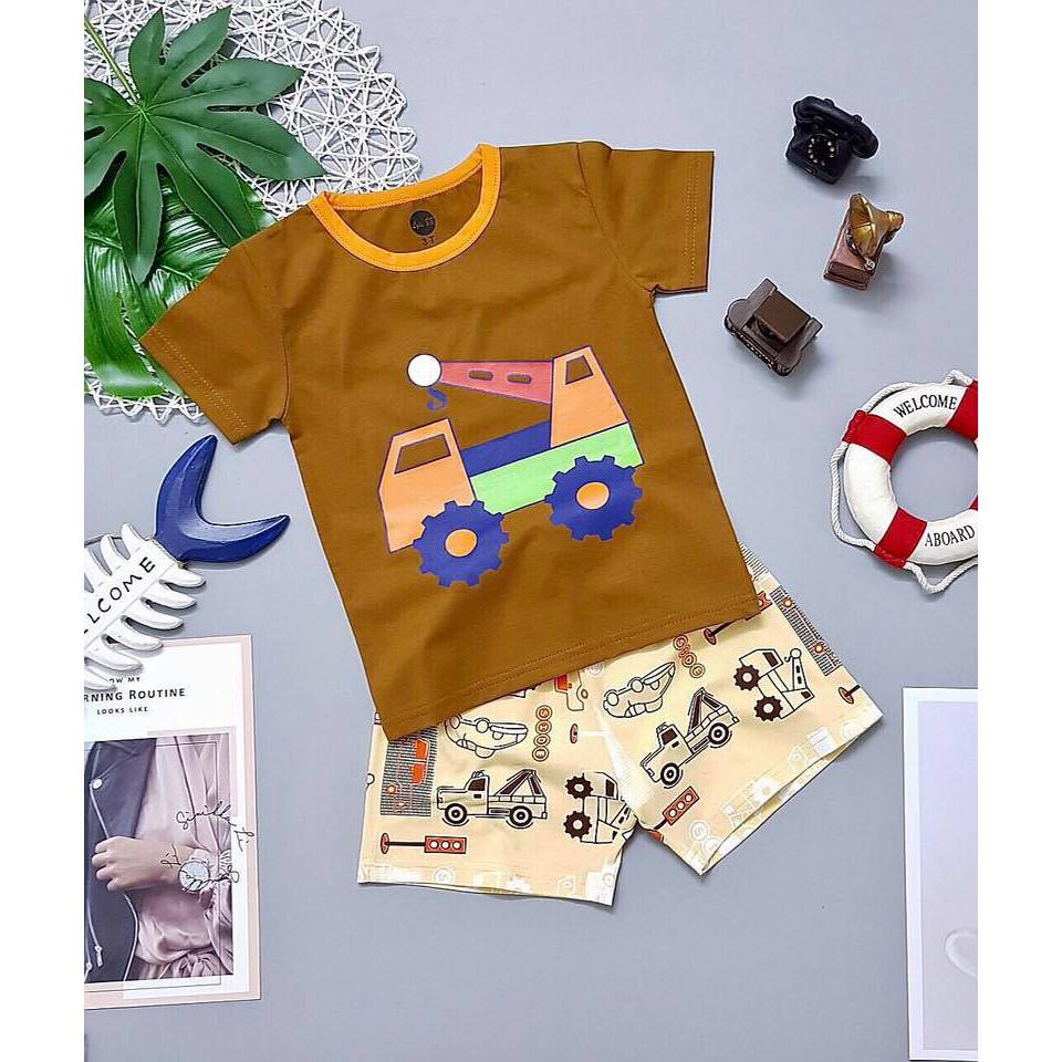 SÉT BỘ THUN XE CẨU BÉ TRAI