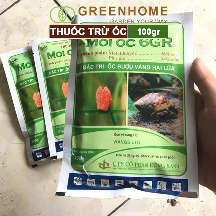 Thuốc trừ ốc Moi ốc, bao 100gr, trừ ốc sên và các loại ốc, bảo vệ cây trồng |Greenhome