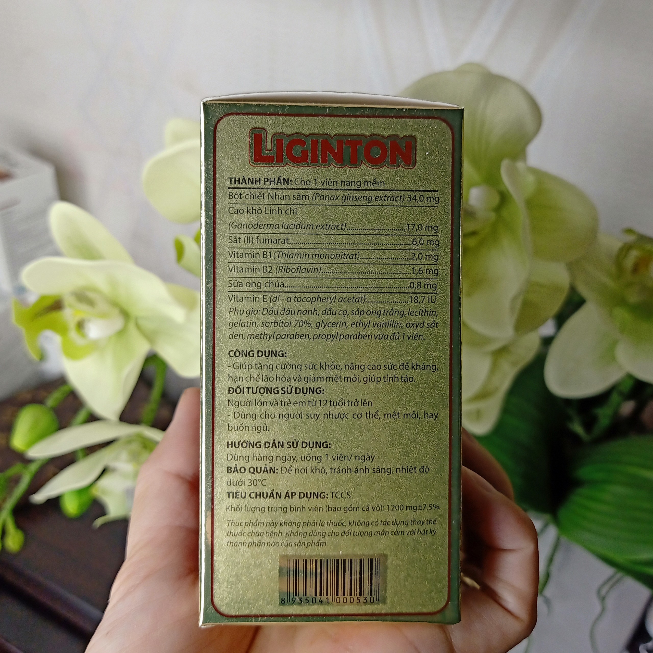 Viên uống Bồi bổ sức khỏe Liginton: nhân sâm, linh chi, sữa ong chúa, vitamin E, sắt, nhóm B tăng cường đề kháng, hết mệt mỏi