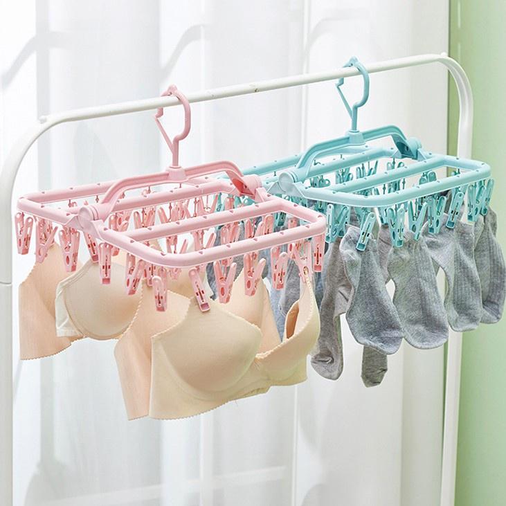 Móc chùm nhựa 32 kẹp xếp gọn