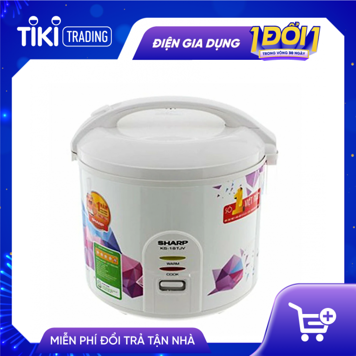 Nồi cơm điện nắp gài Sharp KS-18TJV 1,8L - Hàng Chính Hãng