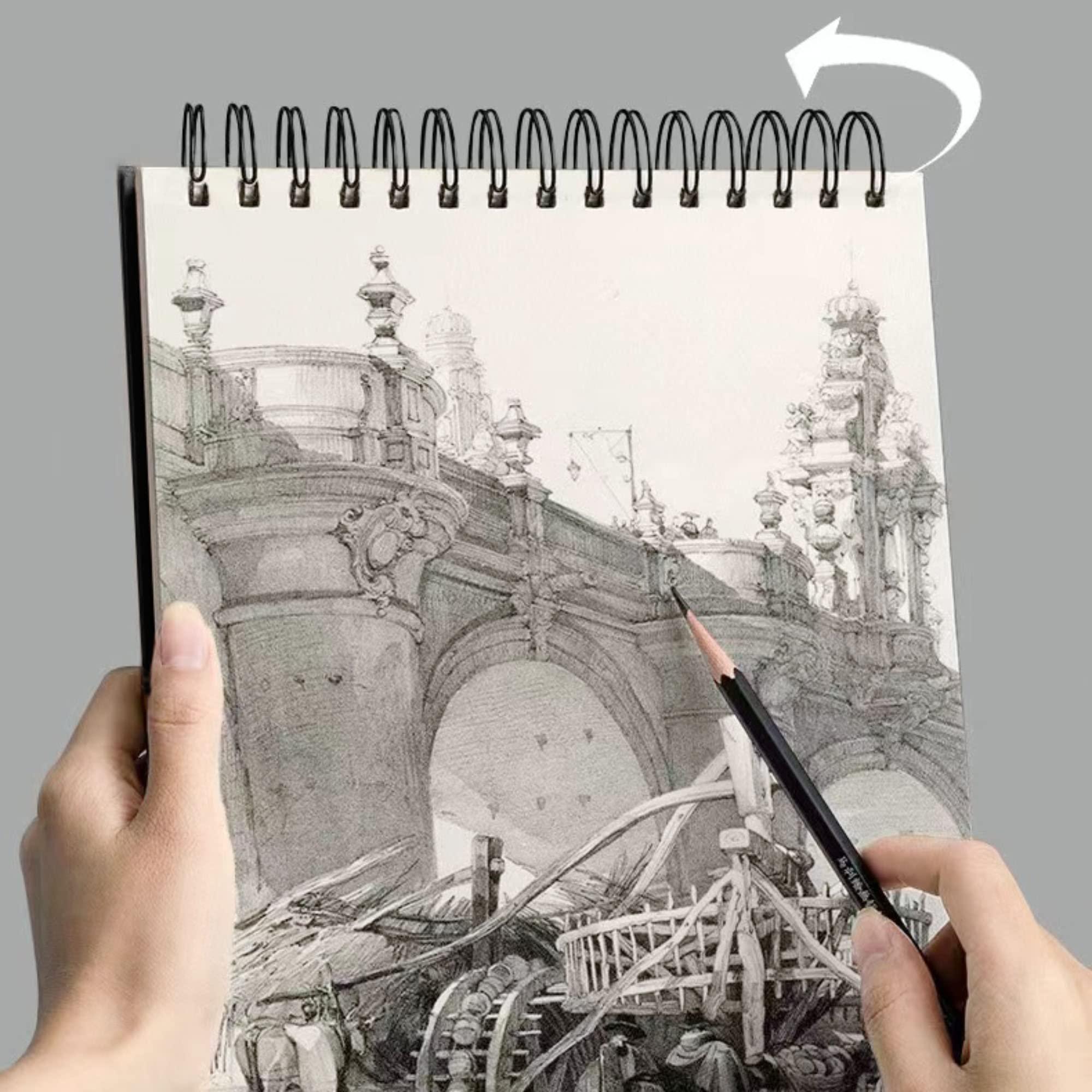 A4 Sketchbooks - 120 trang - Phạm vi bảo hiểm cứng nhắc trong Kraft - Chân dung, Giấy phác thảo dày, Sách Phác thảo Sinh viên và Cung cấp vẽ người lớn
