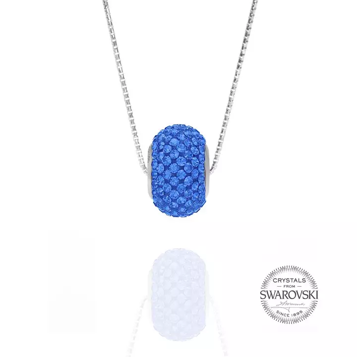 Dây Chuyền Tropicana Phối Charm Swarovski Pha Lê Đá Xanh Dương