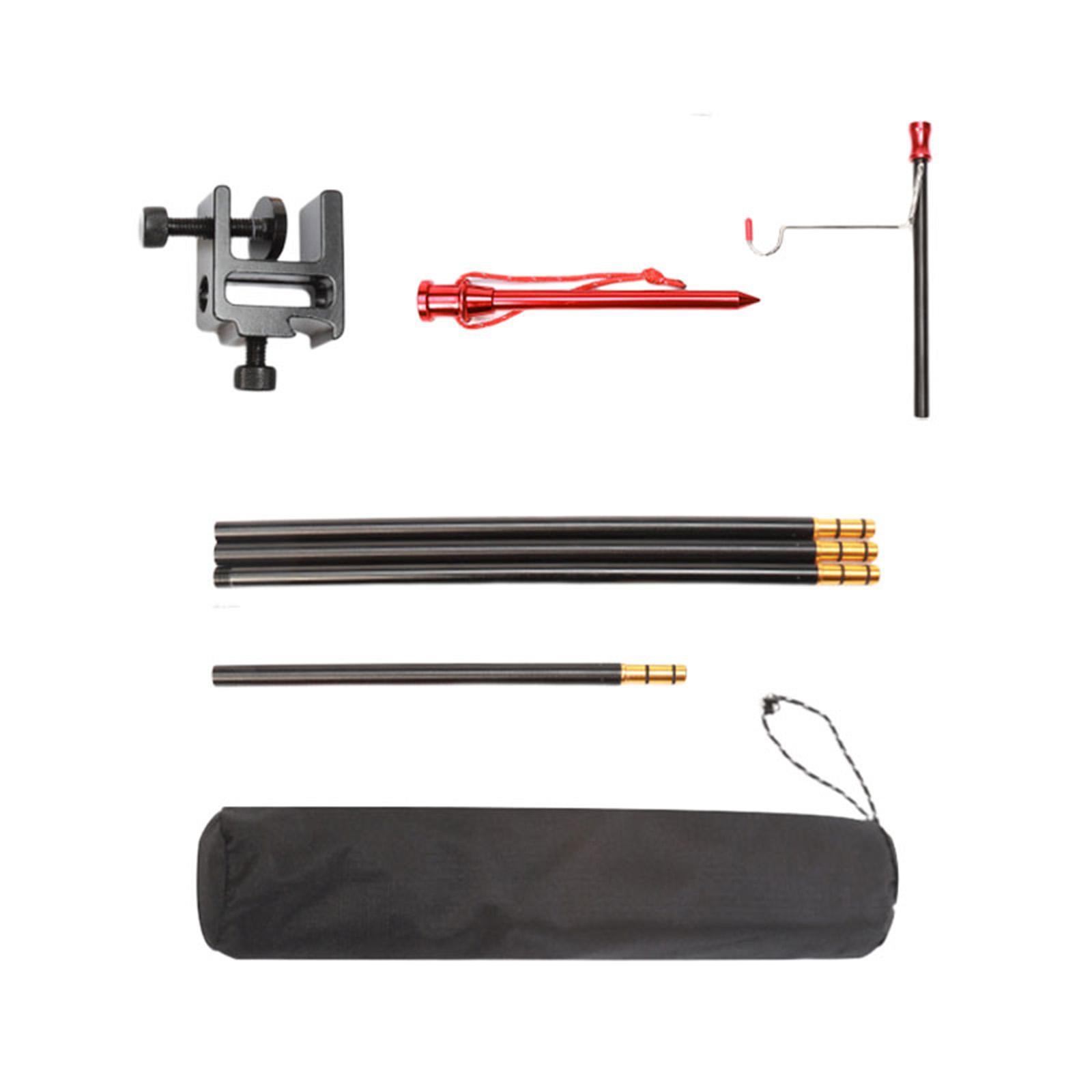 Camping Lantern Stand Aluminum Alloy Hanging Tent Light Holder Collapsible Bracket Outdoor Lamp Pole Post for Traveling Fishing Picnic BBQ