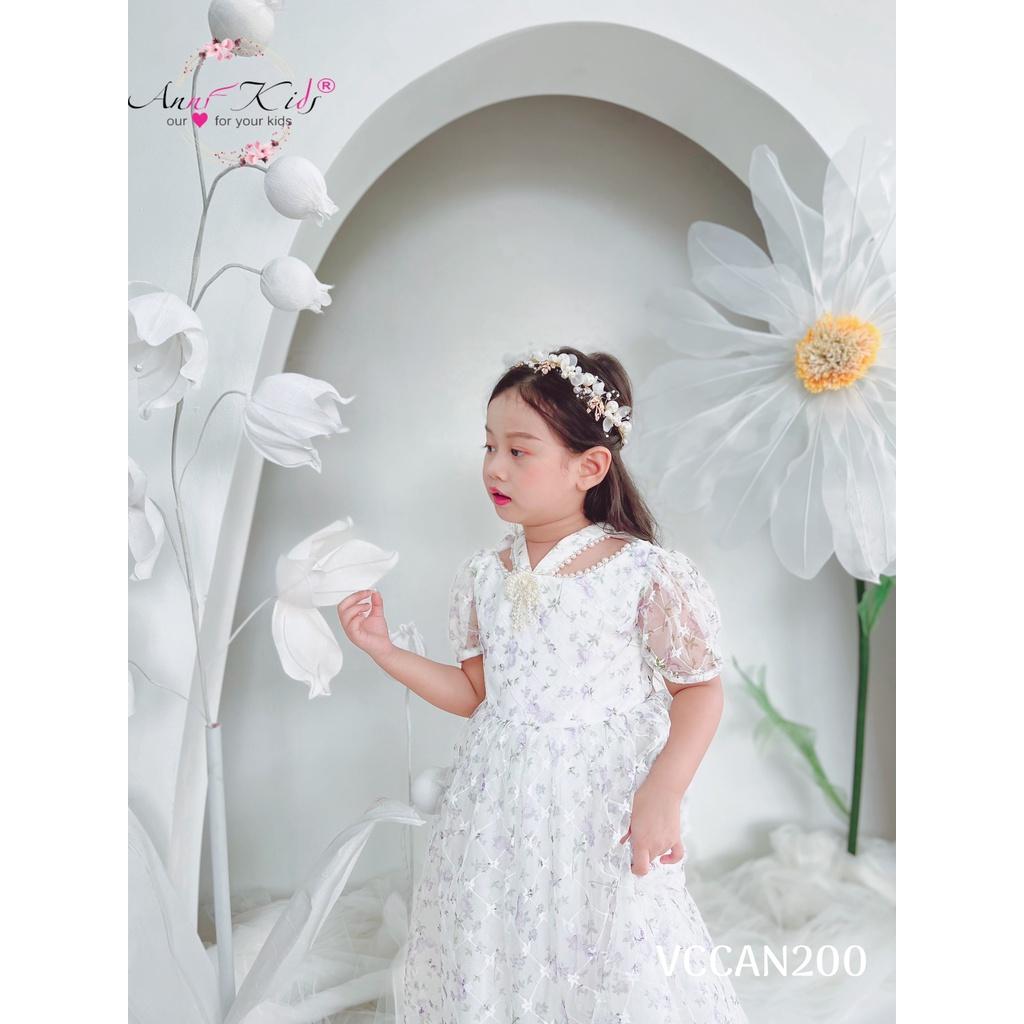Đầm công chúa ren hoa cho bé gái dự tiệc sang đẹp size 12-35kg hàng thiết kế cao cấp