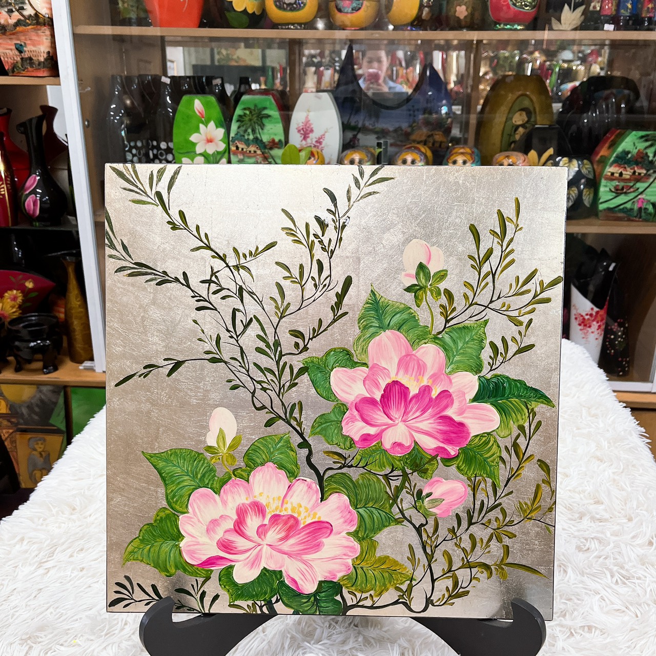 Tranh sơn mài tĩnh vật cao cấp Thanh Bình Lê 40x40 cm