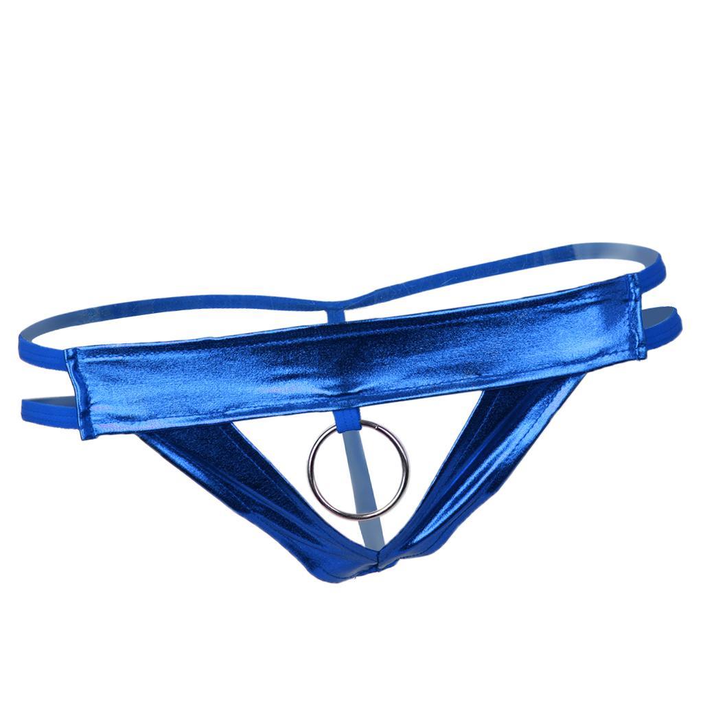 2-3pack 4 Colors Men's T-Back Underwear Low-rise Man Bikini G-String Thong Blue