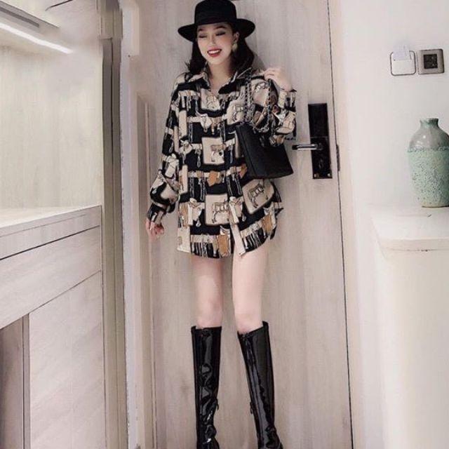 Hình ảnh Somi lụa Fashion Họa tiết trẻ trung năng động rumyh Size M L Bảo hành 7 ngày
