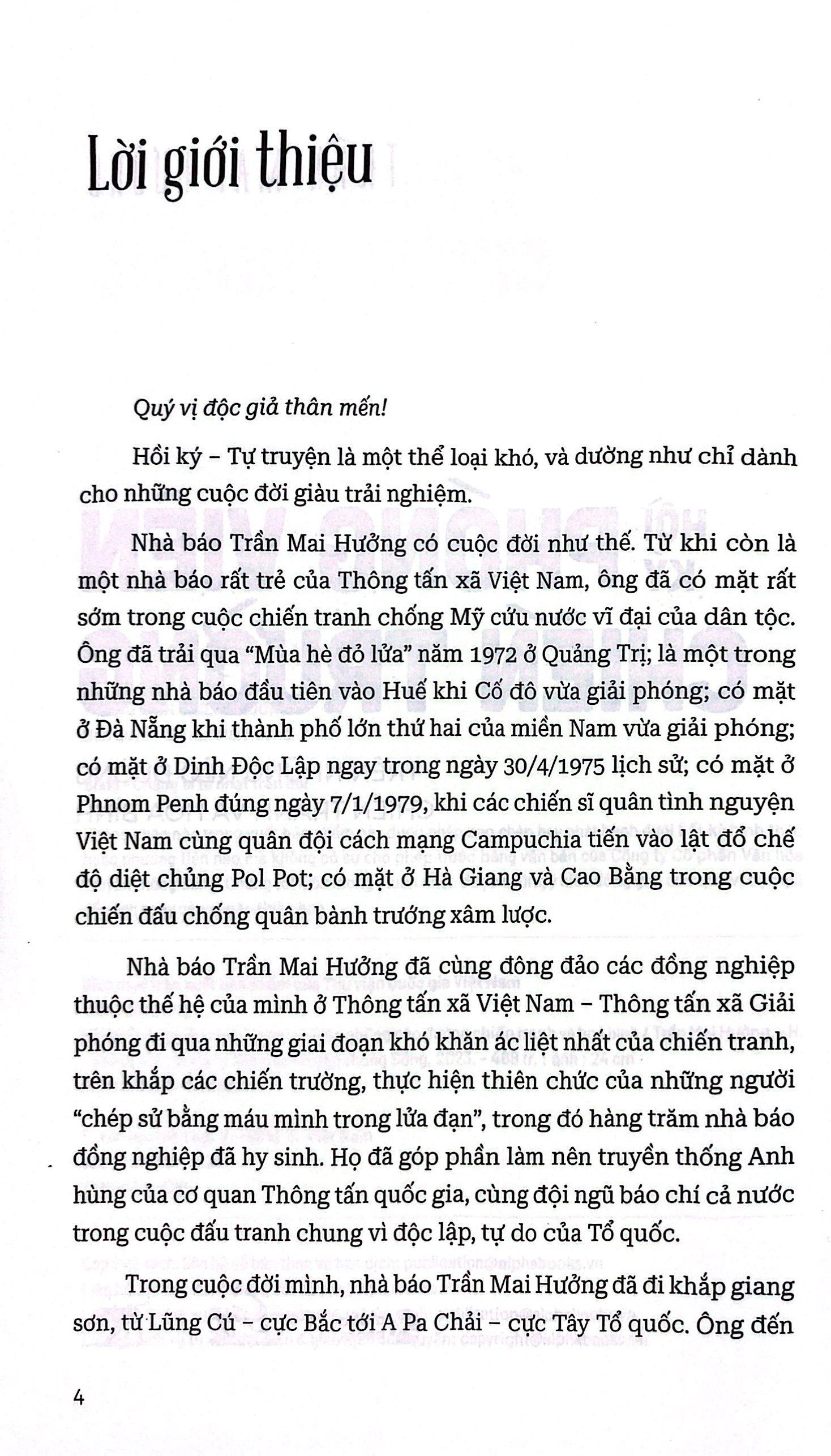 Hồi Ký Phóng Viên Hồi Ký Chiến Trường - Trên Những Nẻo Đường Chiến Tranh Và Hòa Bình
