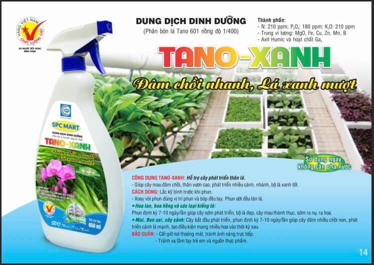PHÂN BÓN LÁ PHA SẴN TANO XANH ĐÂM CHỒI NHANH – LÁ XANH MƯỢT -650ML