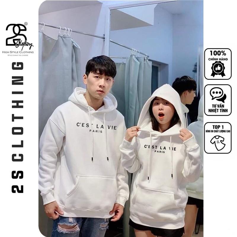 Áo Hoodie Nữ Form Rộng Dây Kéo 2s Clothing Áo Nỉ Có Mũ Trắng Nam Nữ Áo Đôi Chất Nỉ Bông Ấm Áp In Chữ Cute Tinh Tế TV258