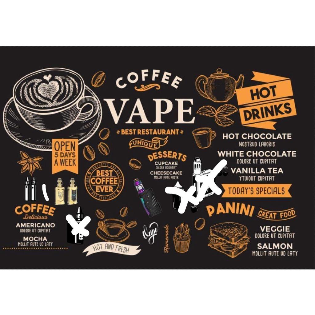 Tranh dán tường cafe - trà sữa CF09