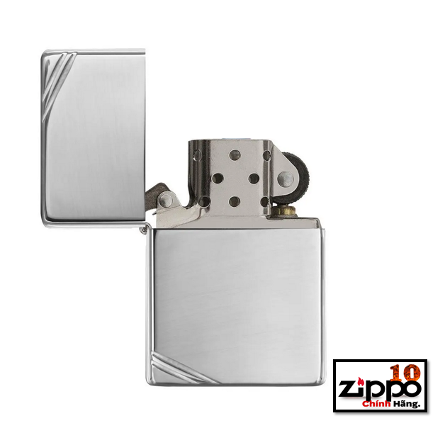 Bật lửa Zippo 260 (Xi Bóng góc) High Polish Chrome Vintage with Slashes- Chính Hãng 100%