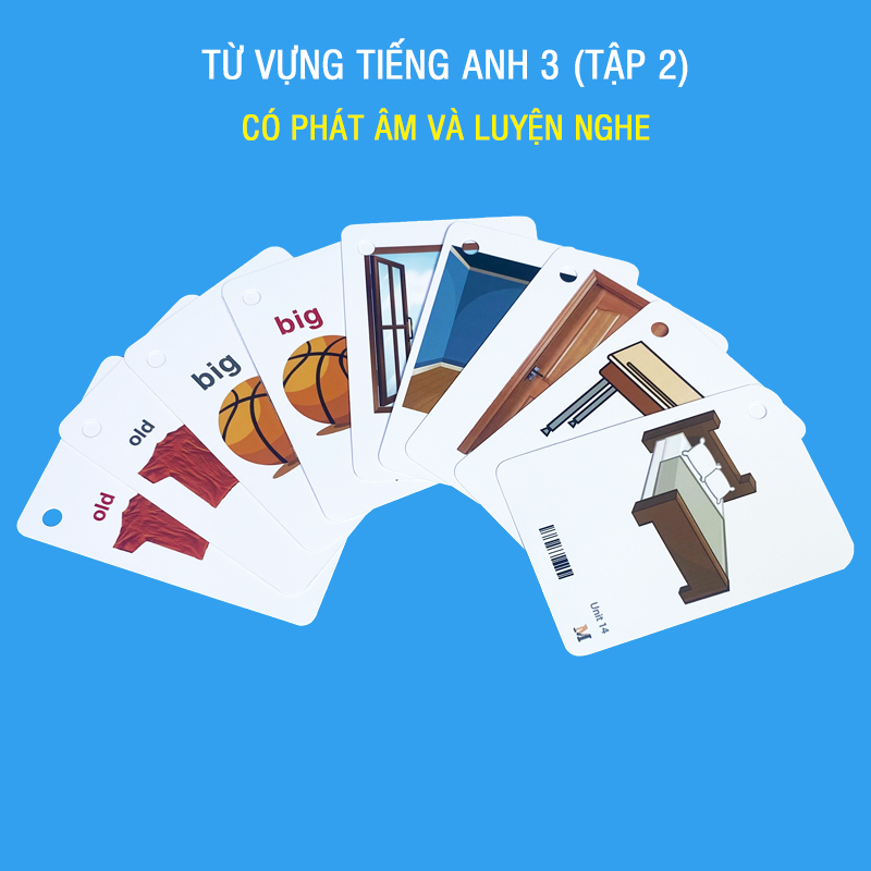 Flashcard tiếng Anh Lớp 3 (Tập 2) BGD, có phát âm, hình ảnh và màu sắc sinh động