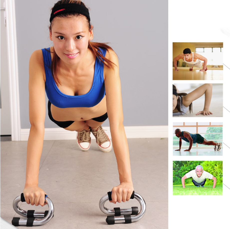 Dụng Cụ Hít Đất Cầm Tay Khung Chữ S Bằng Thép Trắng Cứng Cao Cấp – Dụng Cụ Tập Chống Đẩy Mini Tập Gym Tập Thể Thao Chính Hãng Dododios – Do01