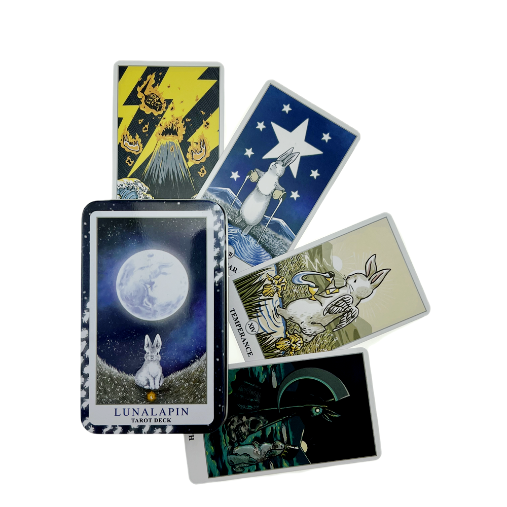 [Mạ Cạnh] Bộ Bài Tarot Holographic Hộp Thiếc 78 Lá 98x58 Mm Tặng Đá Thanh Tẩy