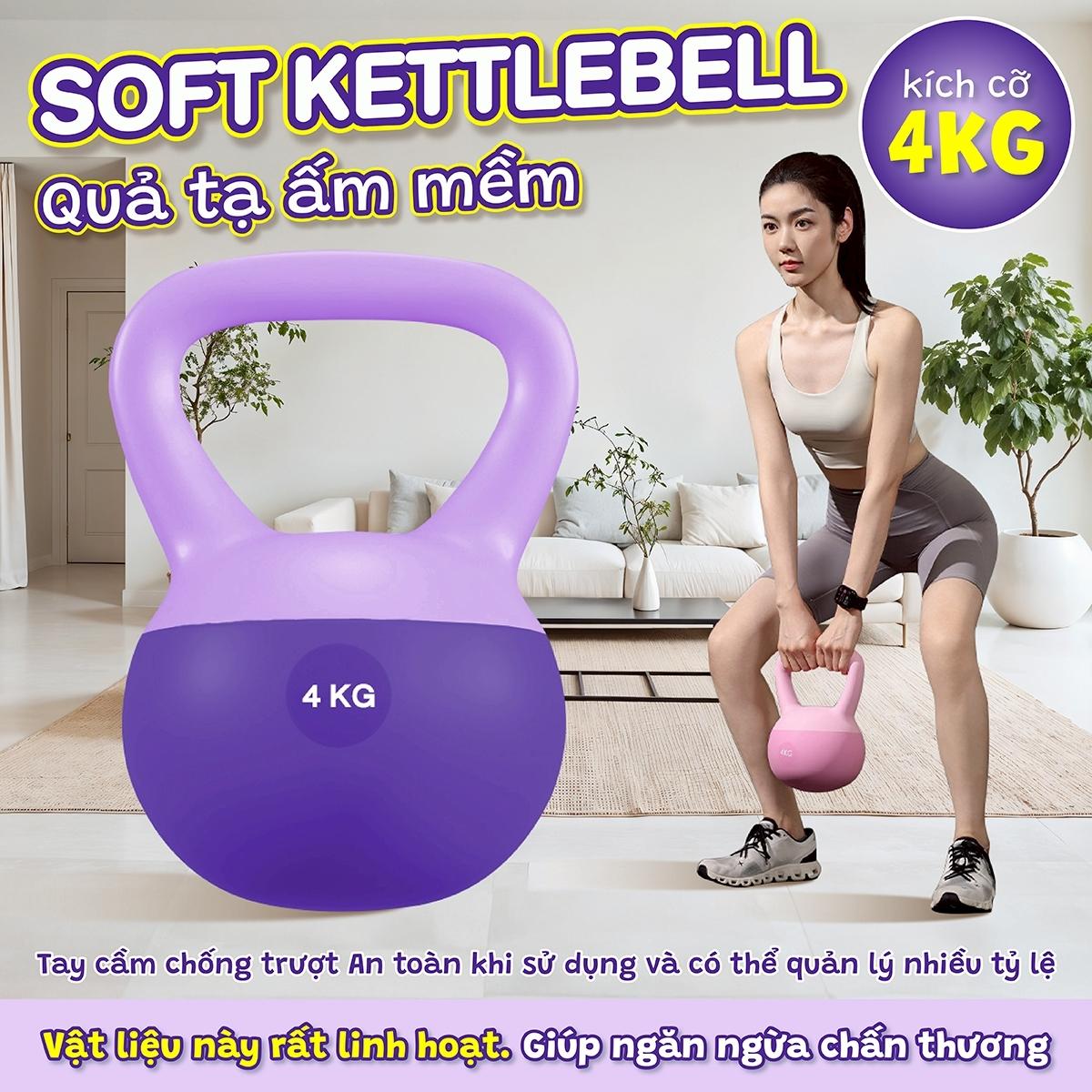 BG Tạ Bình Q312 - 4KG Cao Su Mềm, chuông Ấm, Tạ Ấm - Q312-4KG