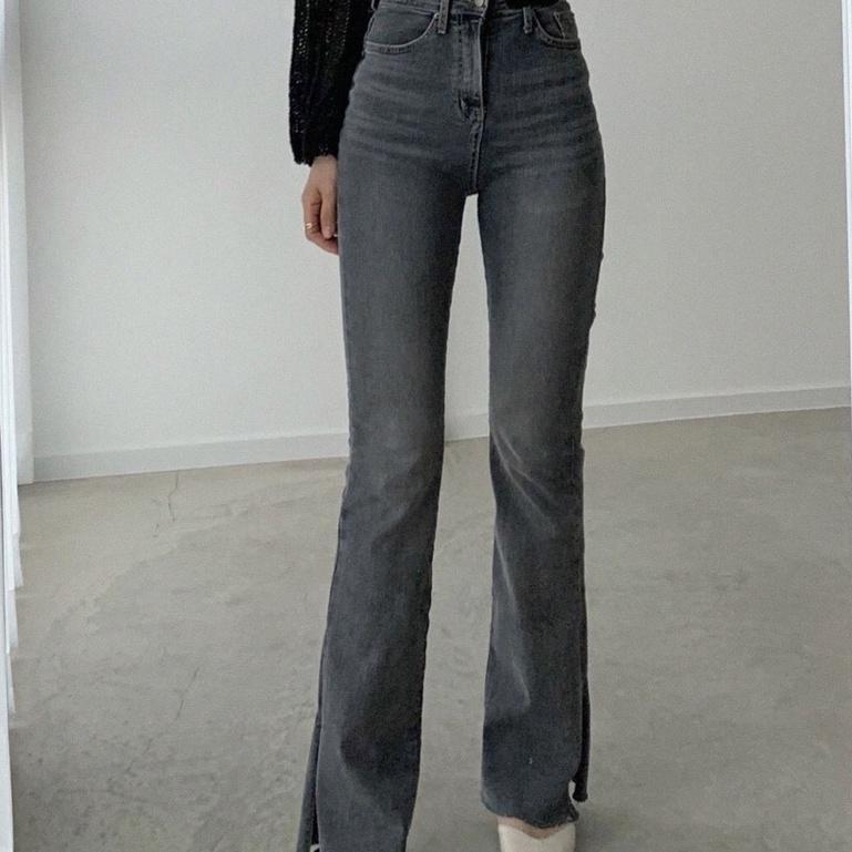 Quần jeans ống loe,Quần Jeans dài cạp siêu cao, quần jean phong cách_j13