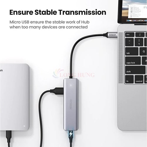 Cổng chuyển đổi Ugreen 4-Port USB 3.0 Hub CM129 70336 - Hàng chính hãng