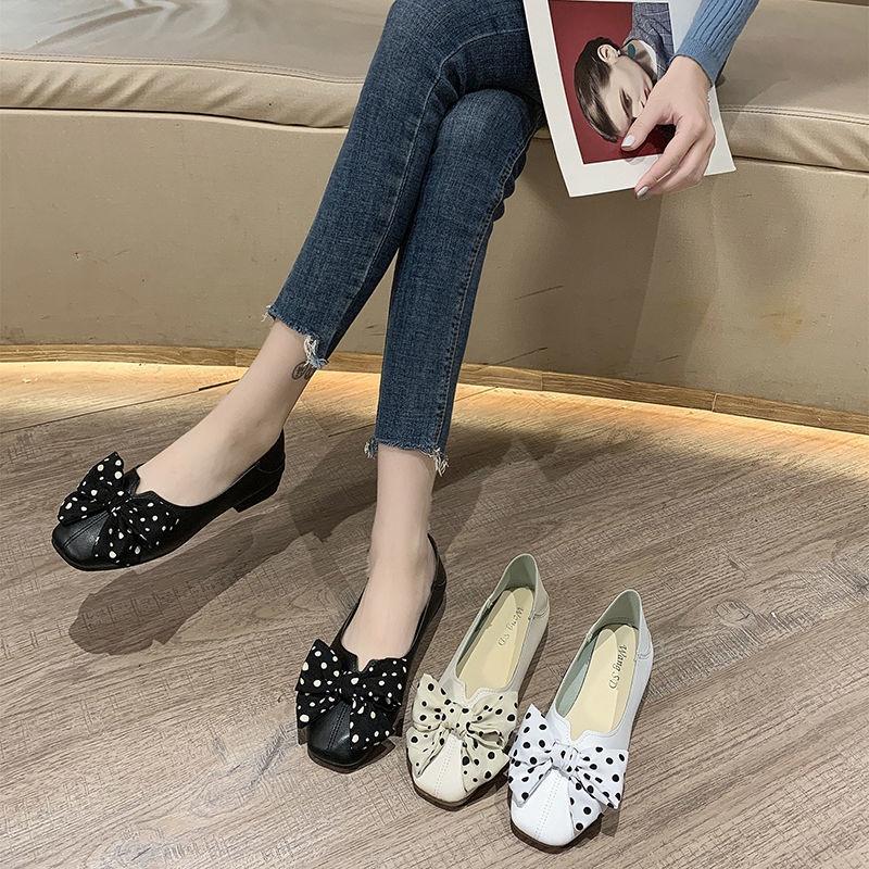 Giày Búp Bê Mũi Vuông Đế Bằng Phong Cách Mới Cho Nữ
