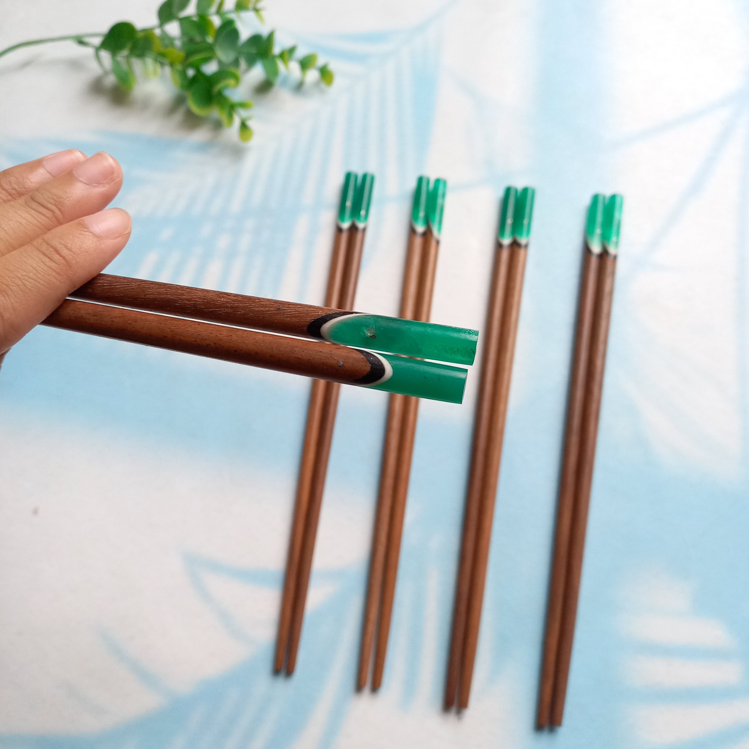 Đũa Gỗ Cẩm Đầu Khảm Trang Trí Sang Trọng Cao Cấp, Đũa 23cm Ăn Cơm, Phụ Kiện Bàn Ăn