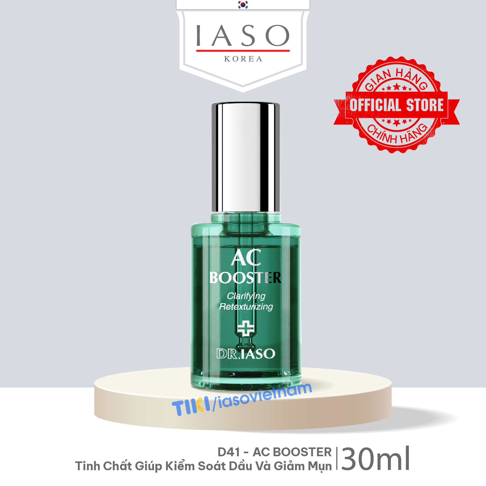 Combo 2 D41 Tinh chất giúp kiểm soát dầu và giảm mụn Dr IASO Ac Booster 30ml