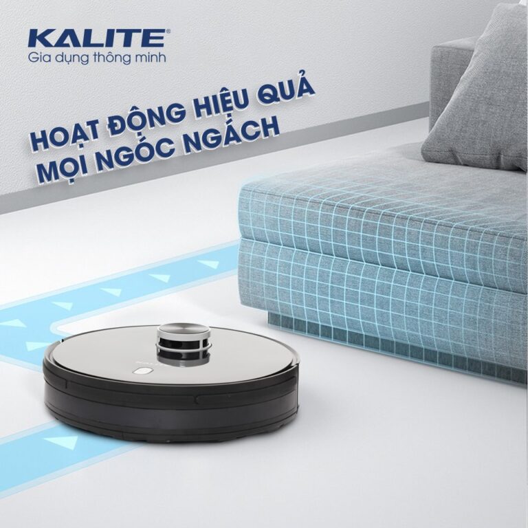 Robot hút bụi Kalite KVC 2171, công suất hút 2300 PA, kết nối wifi, app tiếng Việt, máy hút bụi lau nhà điều khiển bằng giọng nói, dung lượng pin 3200 mAh, hàng chính hãng